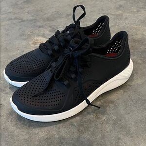 Black and White Crocs